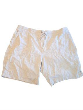 Talbots White Linen Blend Shorts Plus Size 18W Coastal Grandma Country Chic Prep